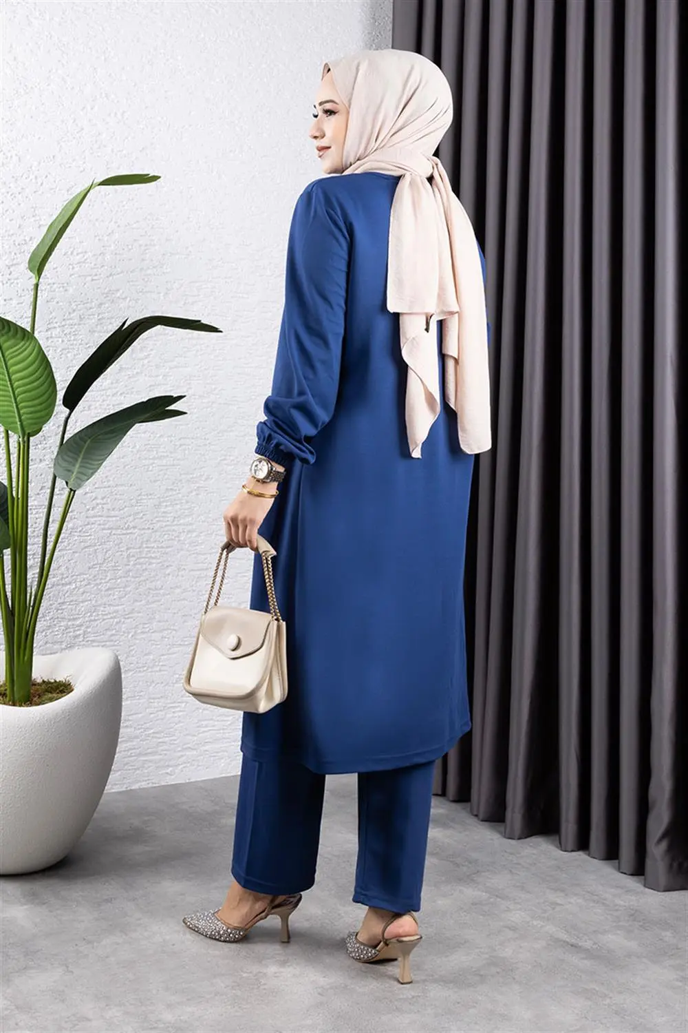 Gathered Hijab Set-detail