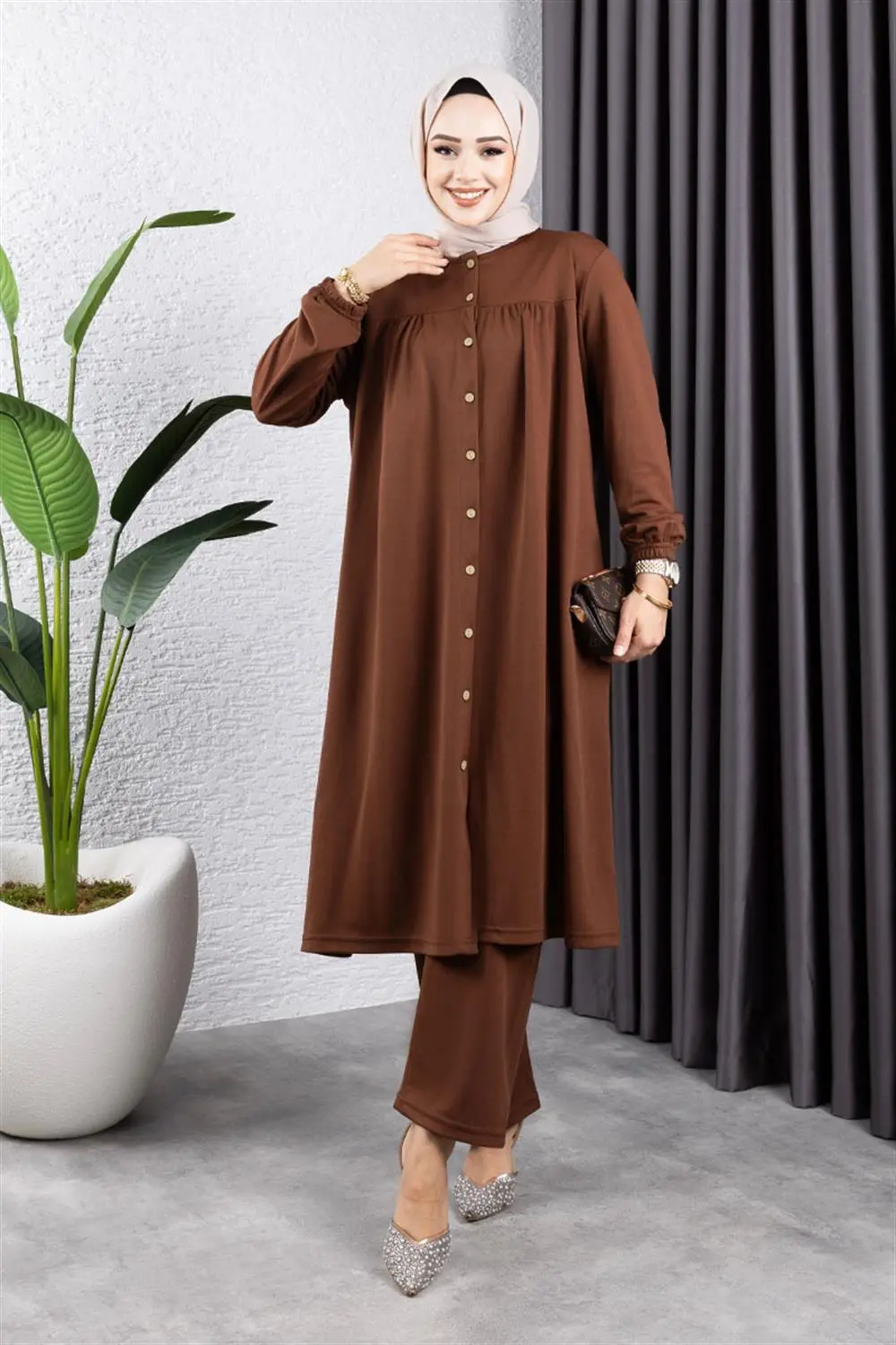 Gathered Hijab Set-detail