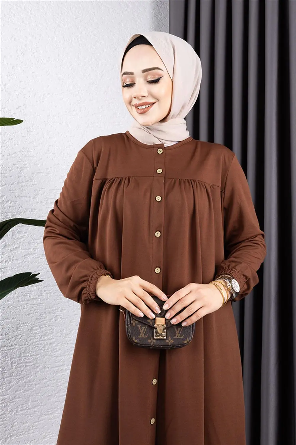 Gathered Hijab Set-detail