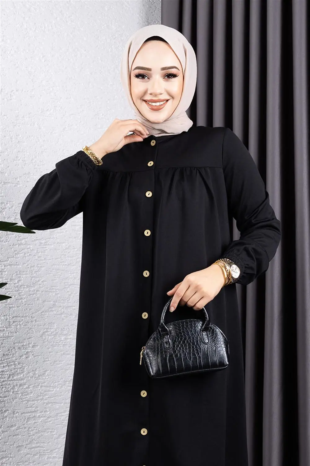 Gathered Hijab Set-detail