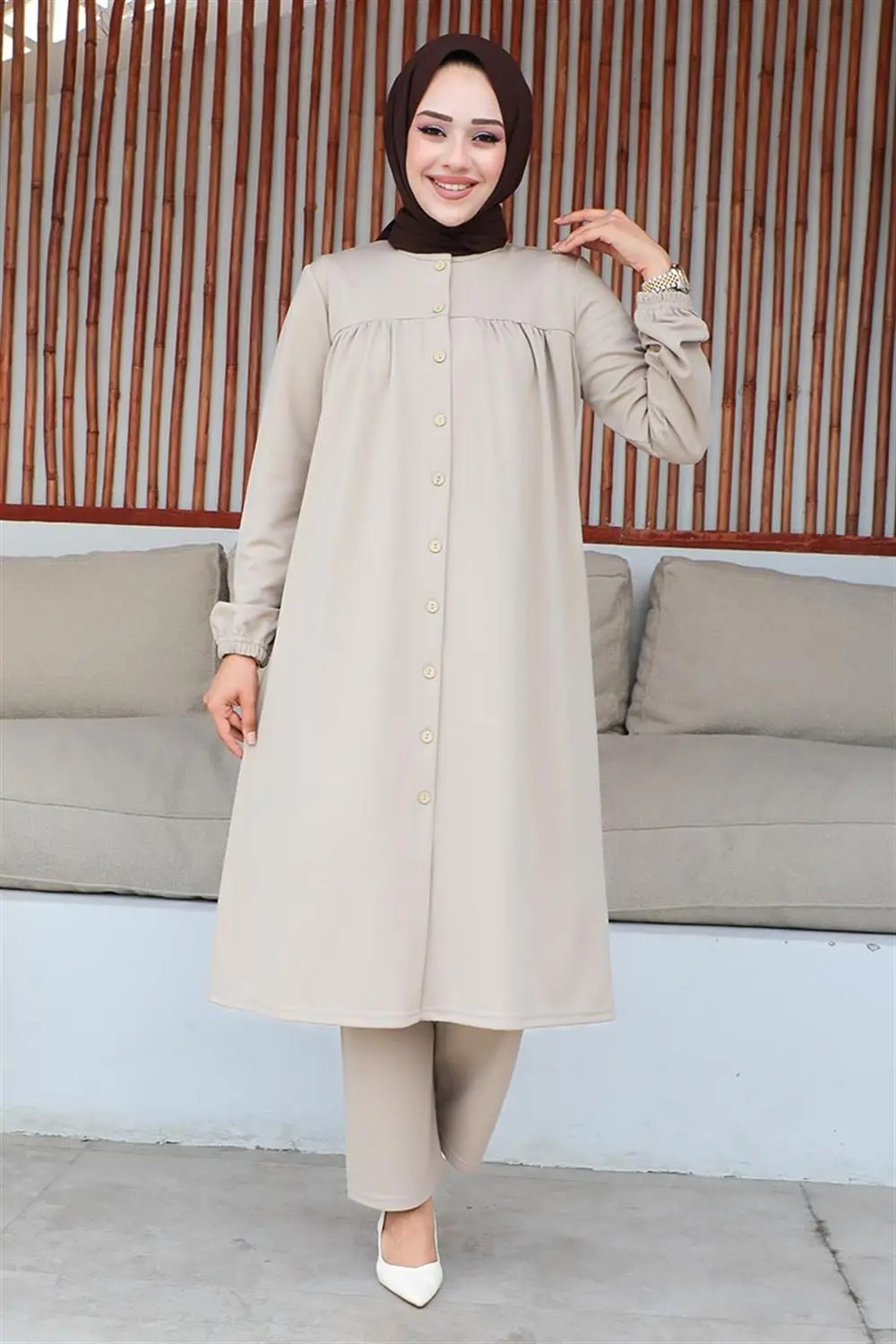 Gathered Hijab Set-detail