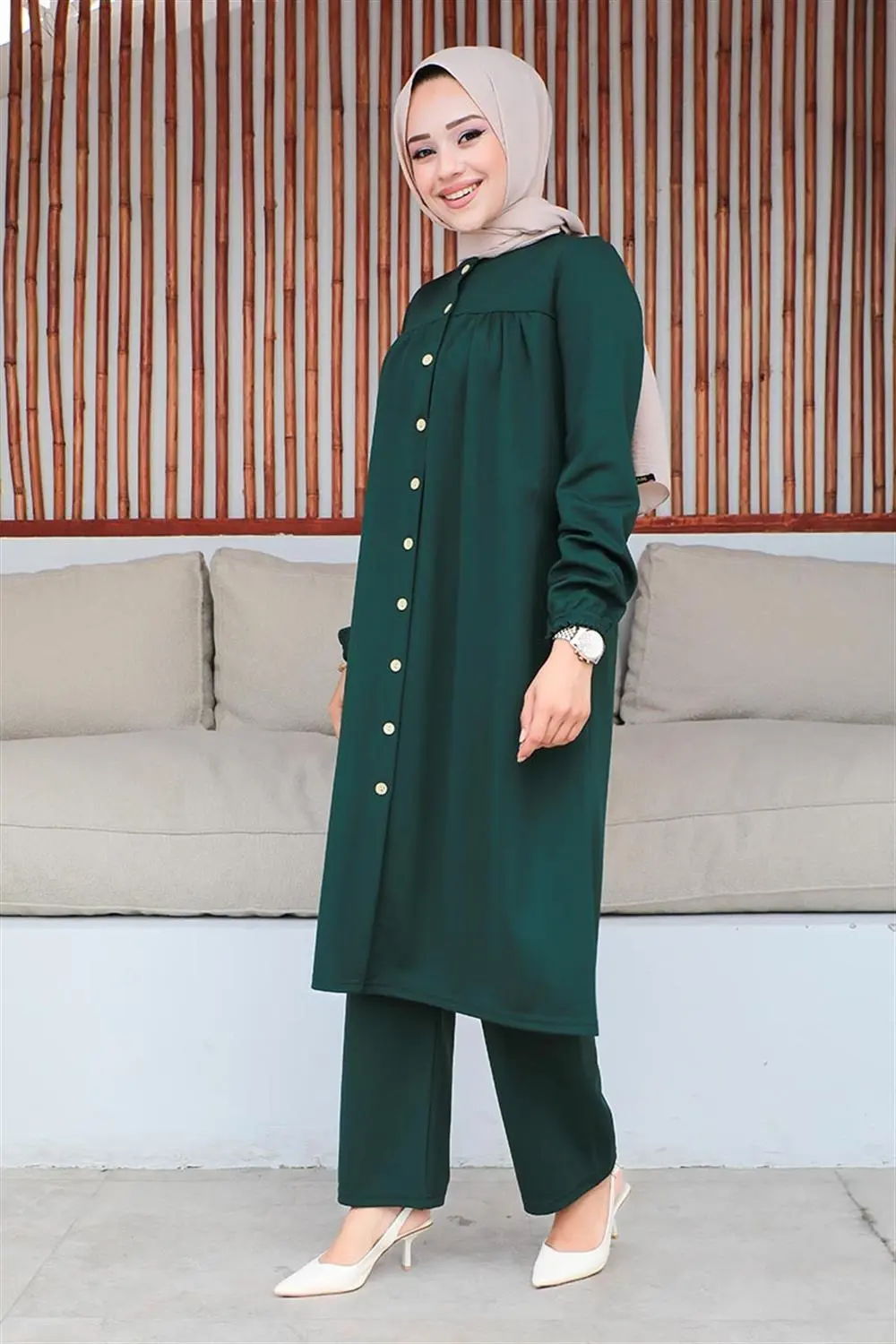 Gathered Hijab Set-detail