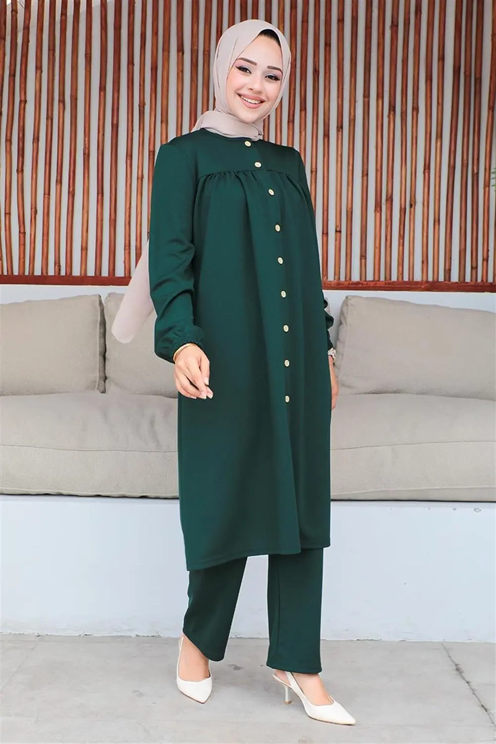 Gathered Hijab Set-detail