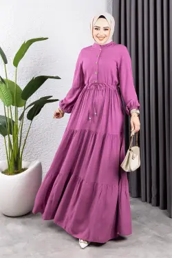 Gathered Waist Belted Dress