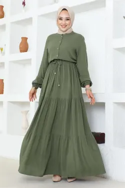 Gathered Waist Belted Dress