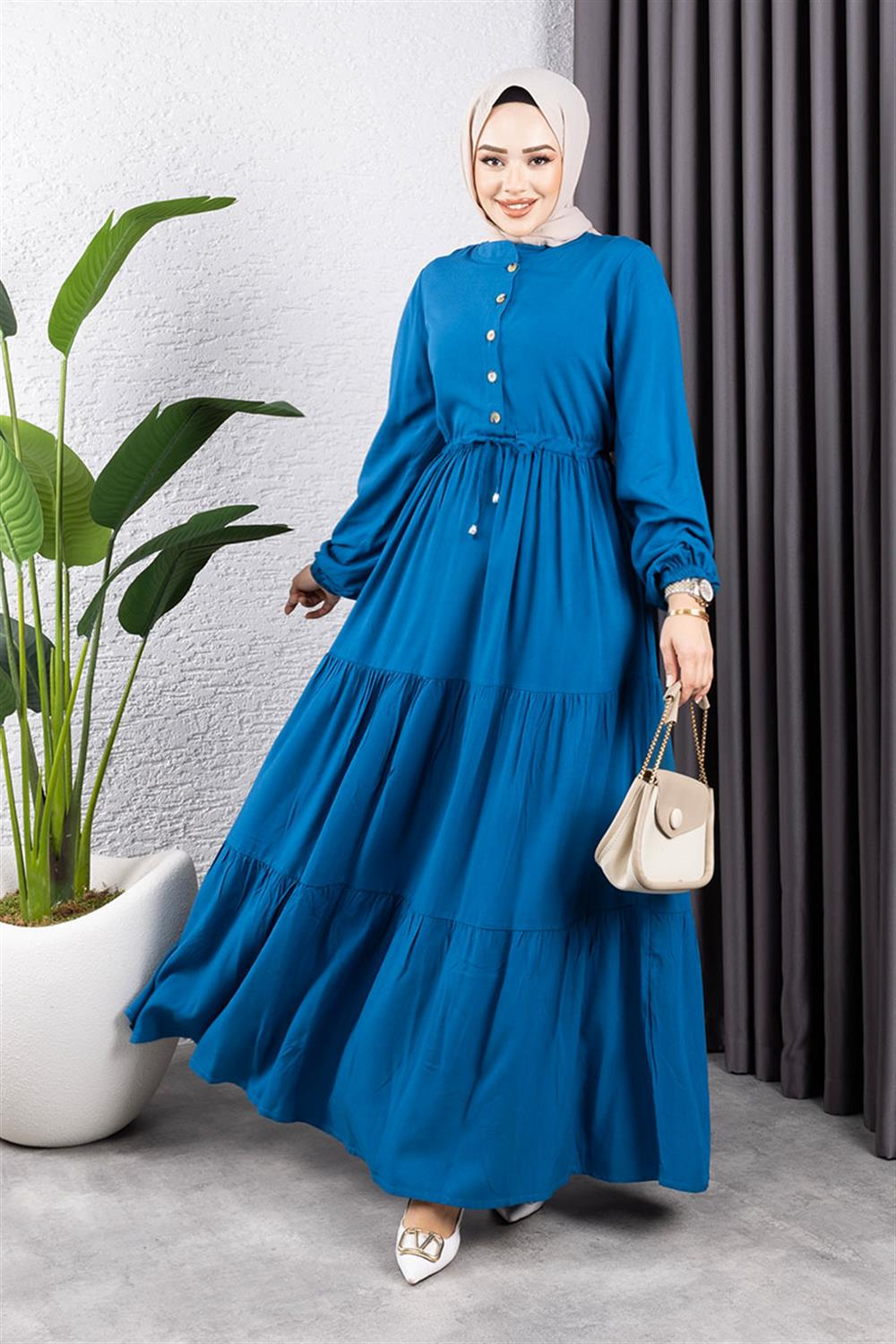 Gathered Waist Belted Dress