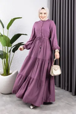 Gathered Waist Belted Dress