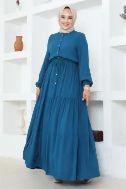 Gathered Waist Belted Dress