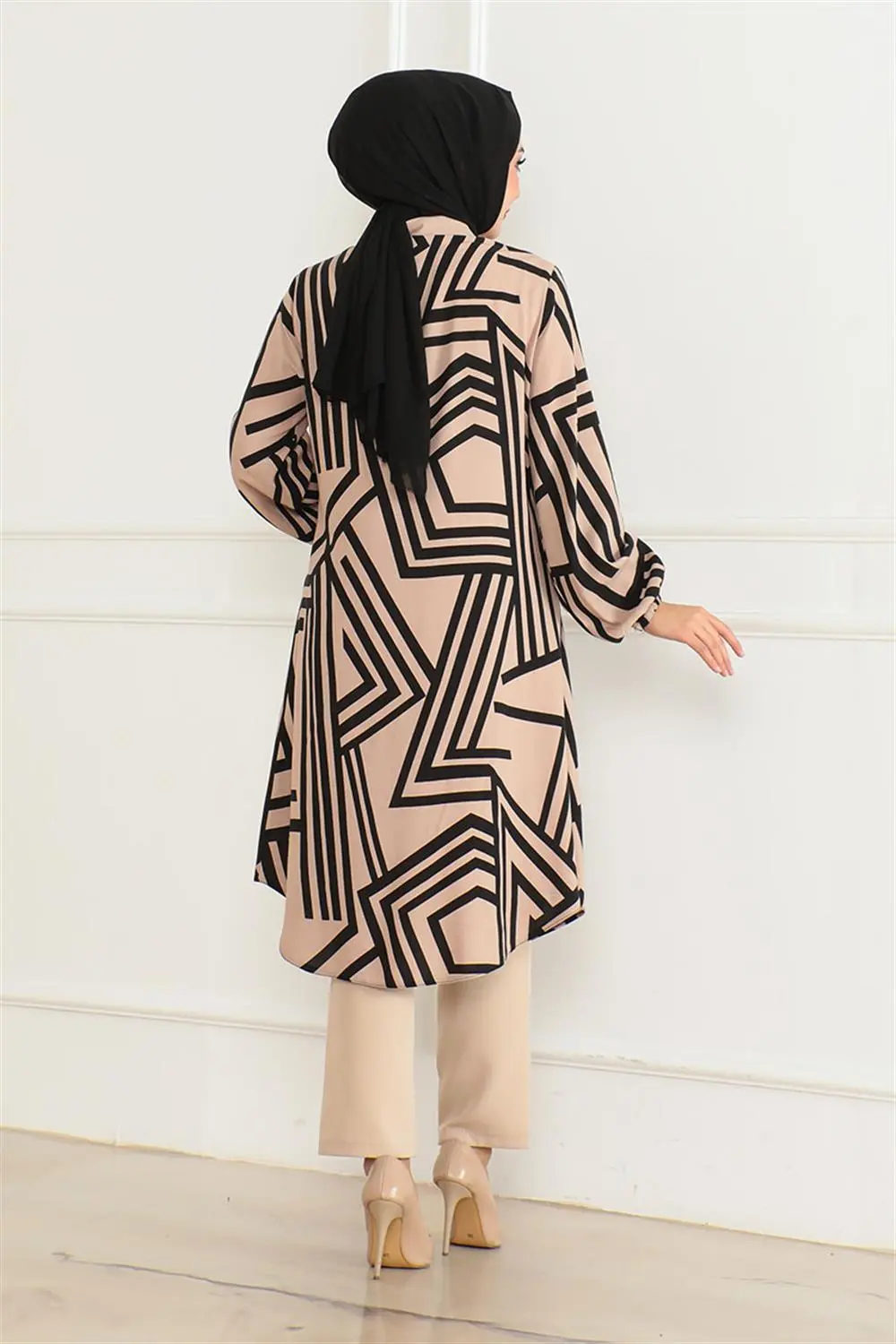 Geometric Pattern Viscose Tunic-detail