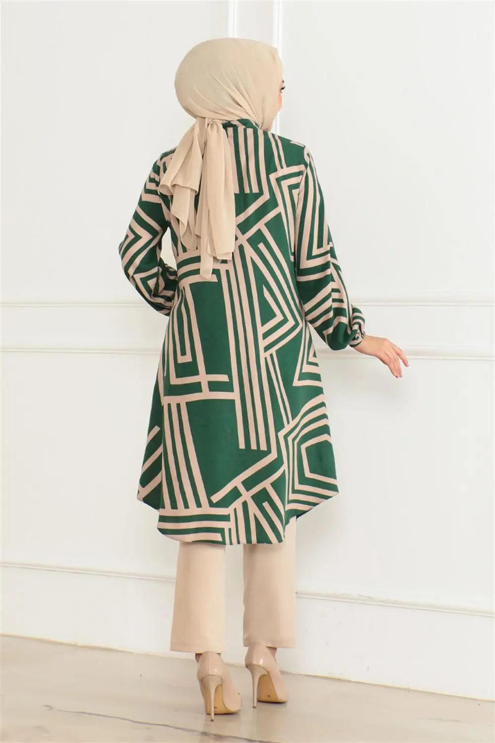 Geometric Pattern Viscose Tunic-detail