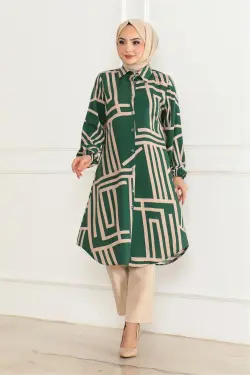 Geometric Pattern Viscose Tunic