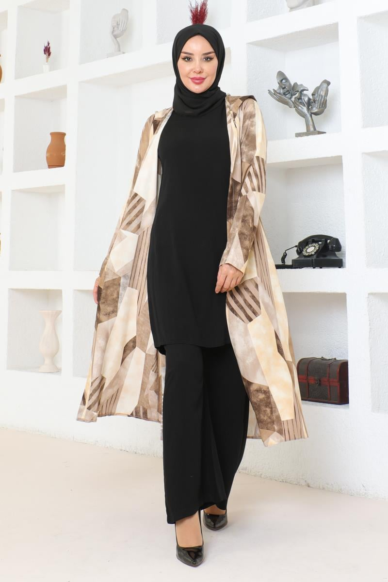 Geometric Patterned Hijab Set