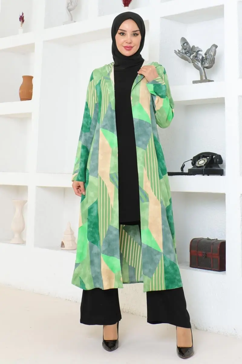 Geometric Patterned Hijab Set-detail