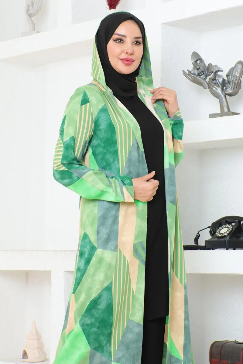 Geometric Patterned Hijab Set-detail