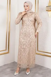 Glitter Pencil Evening Dress