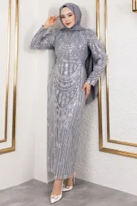 Glittery Embroidered Pencil Dress