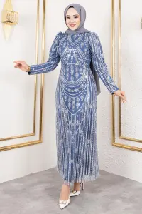 Glittery Embroidered Pencil Dress