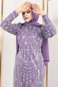 Glittery Embroidered Pencil Dress