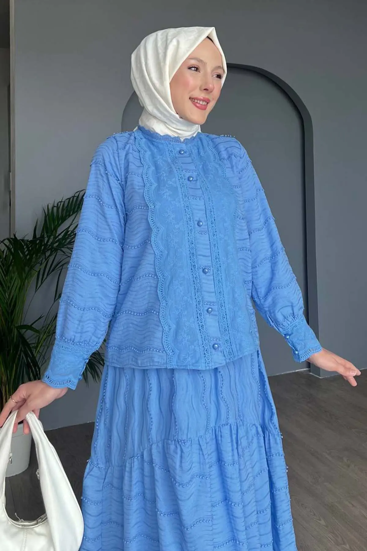 Guipure Detailed Embroidered Set-detail