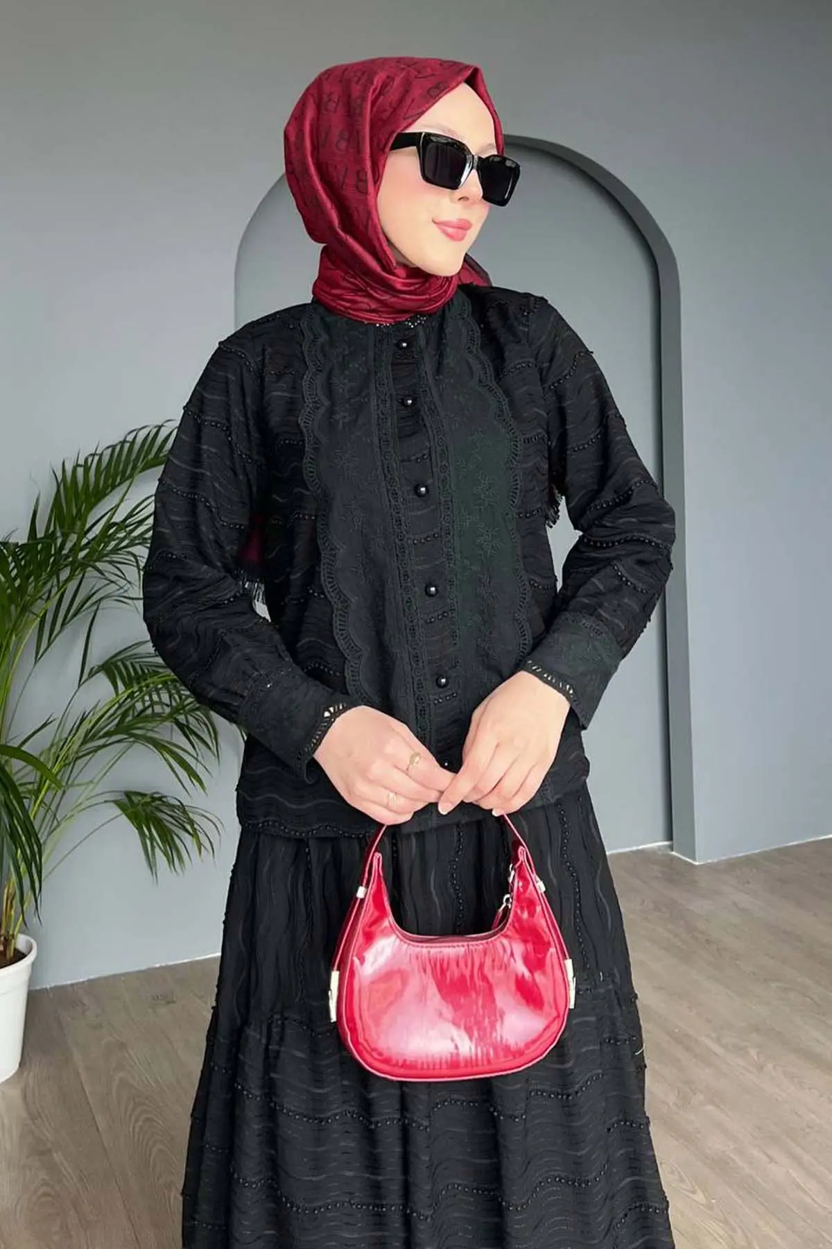 Guipure Detailed Embroidered Set-detail