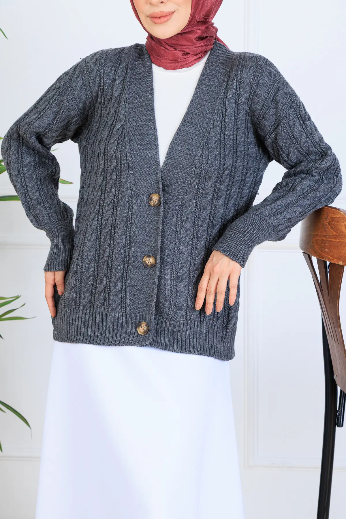 Hair Knit Short Knitwear Cardigan-detail