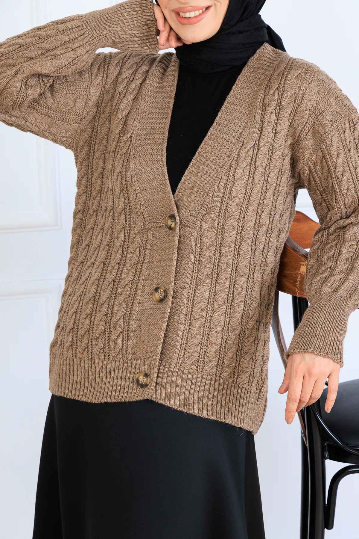 Hair Knit Short Knitwear Cardigan-detail