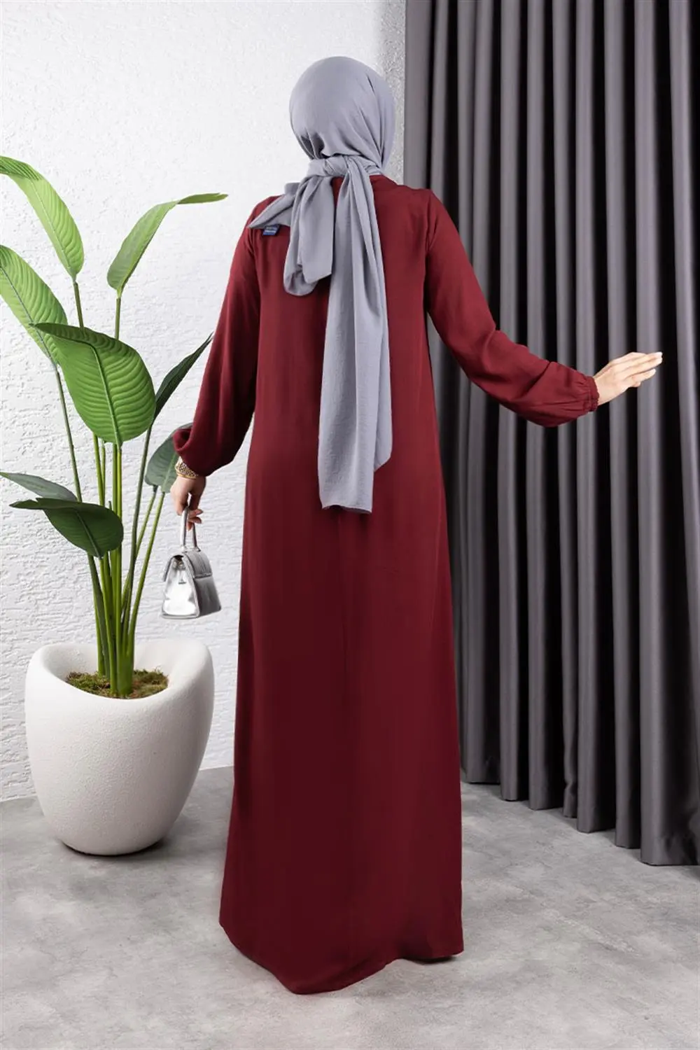 Half Buttoned Viscose Dress-detail