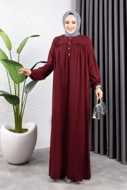 Half Buttoned Viscose Dress