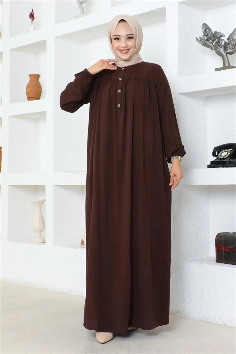 Half Buttoned Viscose Dress-detail