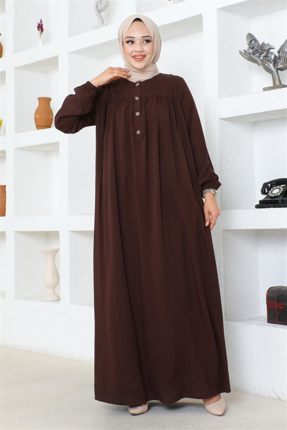 Half Buttoned Viscose Dress