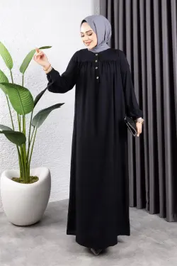 Half Buttoned Viscose Dress