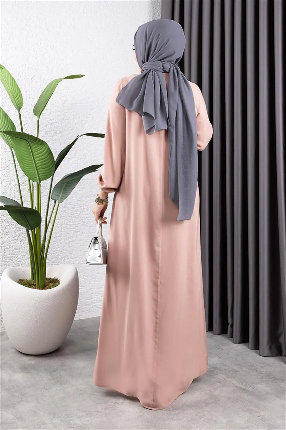 Half Buttoned Viscose Dress-detail