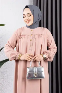 Half Buttoned Viscose Dress