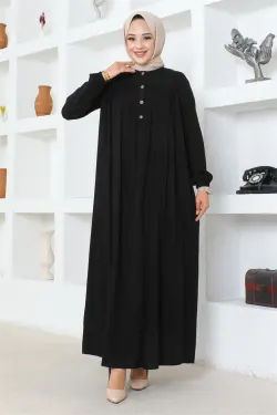 Half Buttoned Viscose Dress