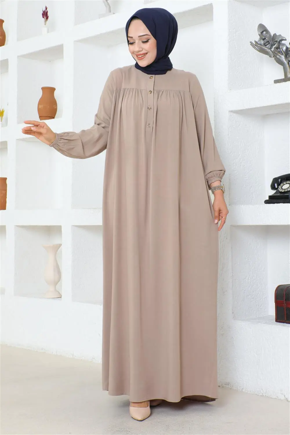 Half Buttoned Viscose Dress-detail