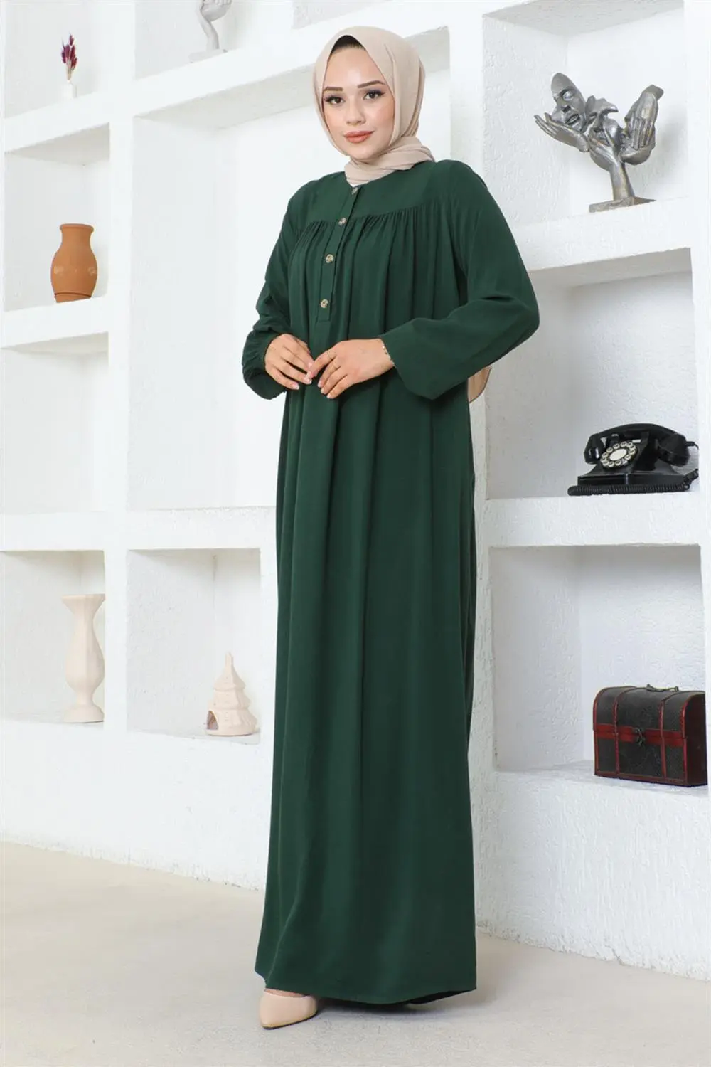 Half Buttoned Viscose Dress-detail