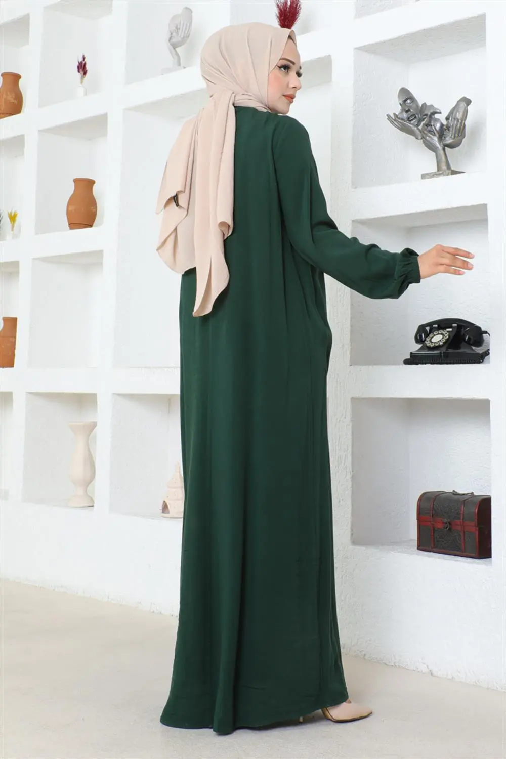 Half Buttoned Viscose Dress-detail