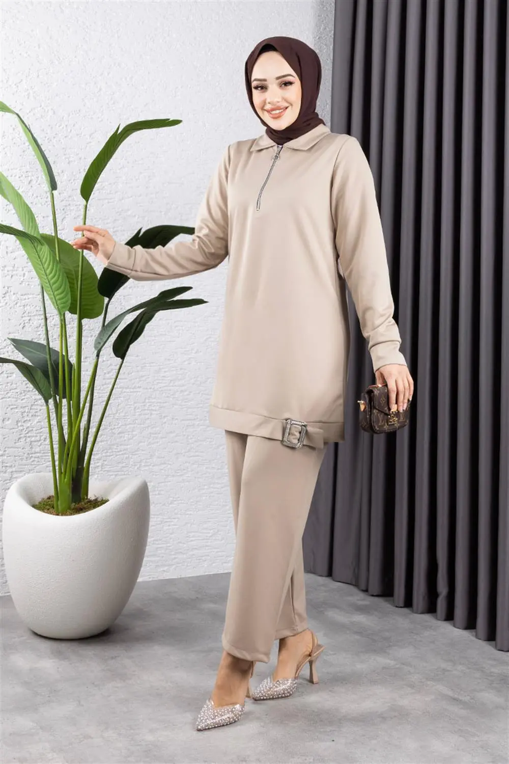 Half Zipper Sports Suit-detail