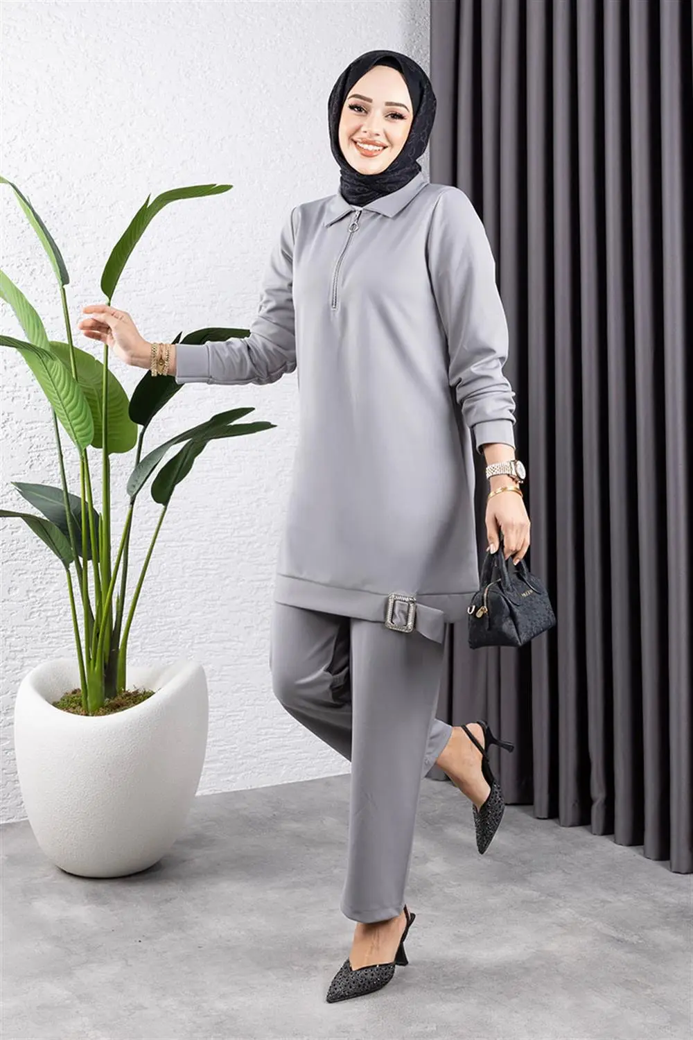 Half Zipper Sports Suit-detail