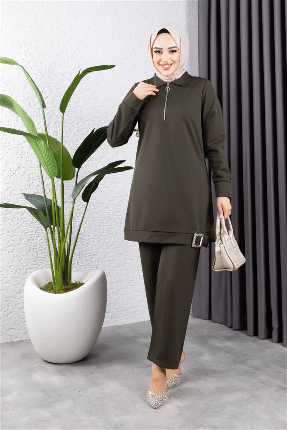 Half Zipper Sports Suit-detail