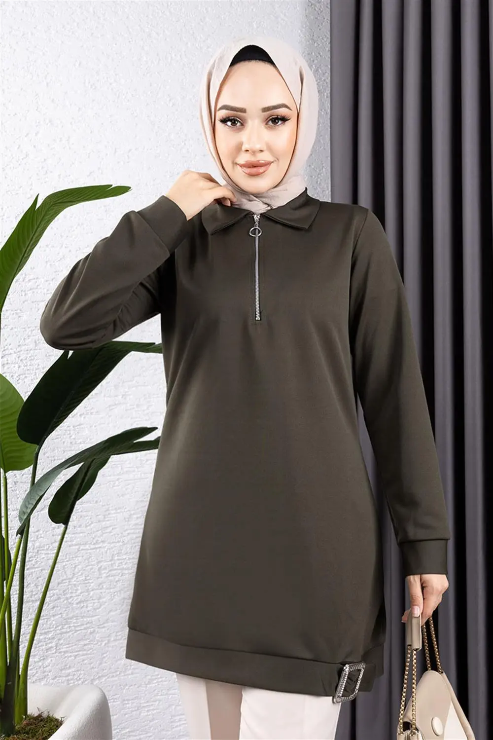 Half Zipper Sports Tunic-detail