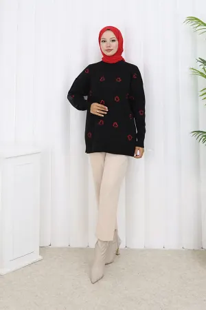 Heart Embroidered Knitwear Sweater