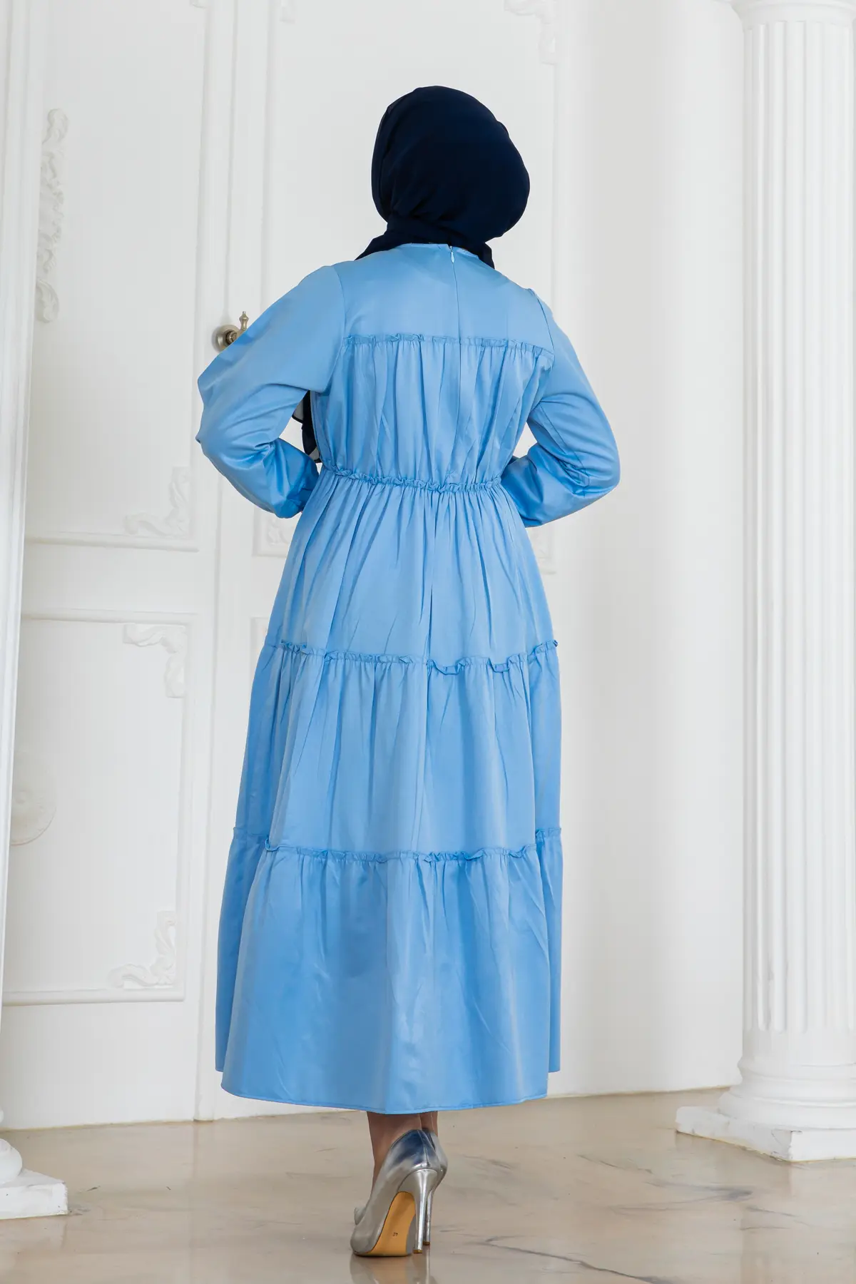 Hijab Dress With Elastic Sleeves-detail