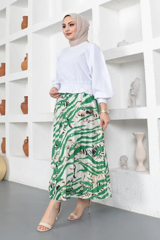 Hijab Pleated Skirt-detail