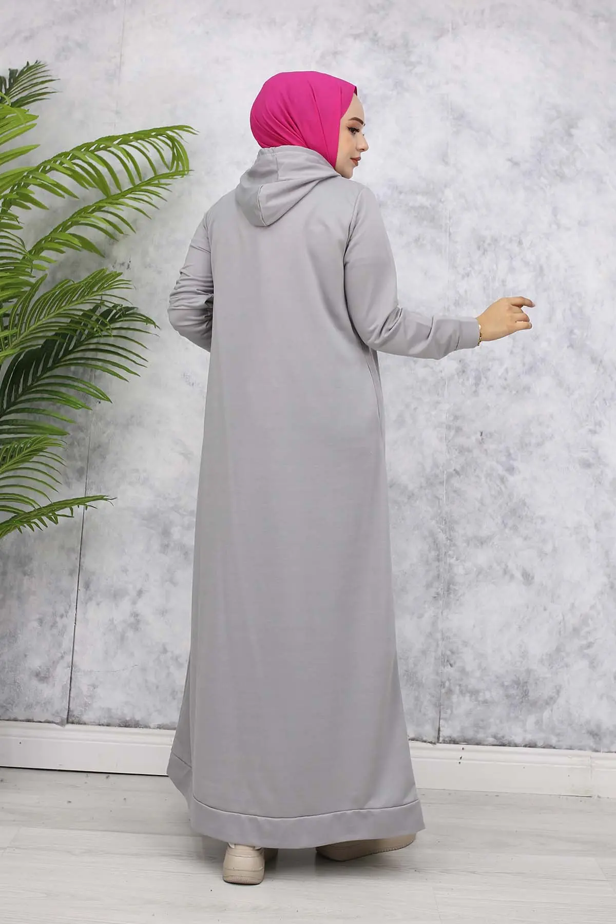 Hooded Basic Dress-detail