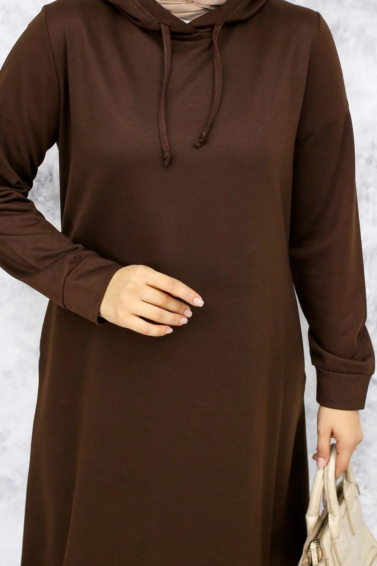 Hooded Basic Dress-detail