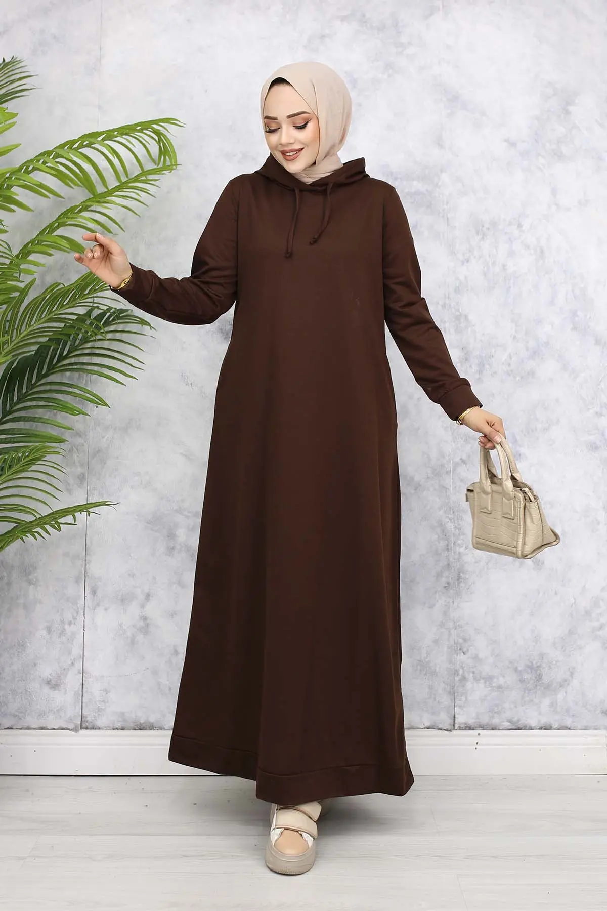 Hooded Basic Dress-detail