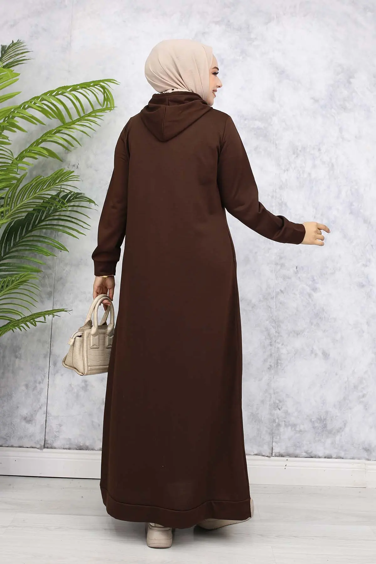 Hooded Basic Dress-detail