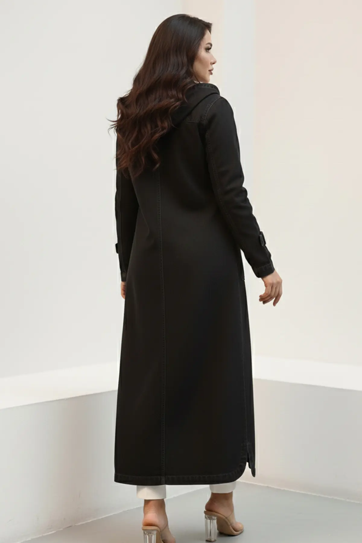 Hooded Button-down Denim Sport Jacket-detail