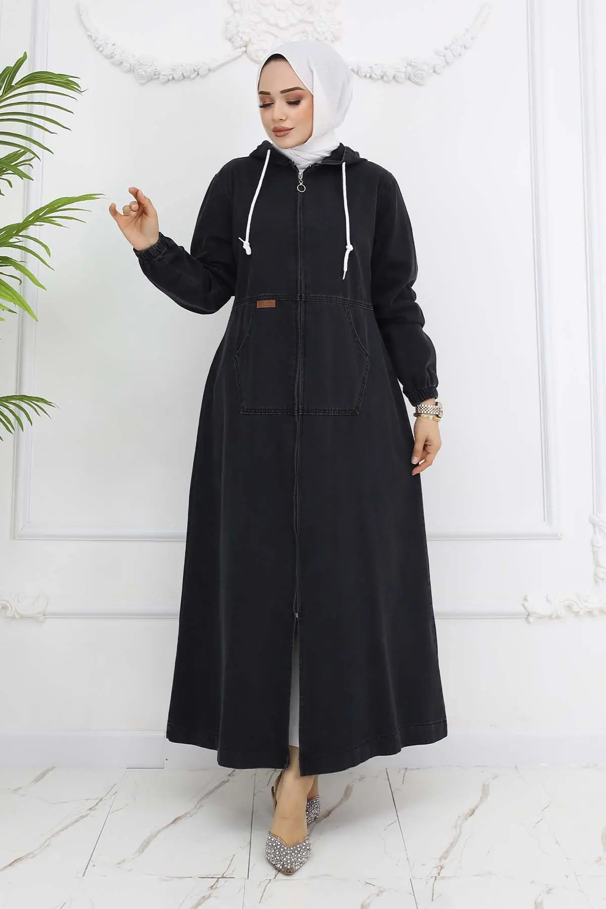 Hooded Denim Cap-detail